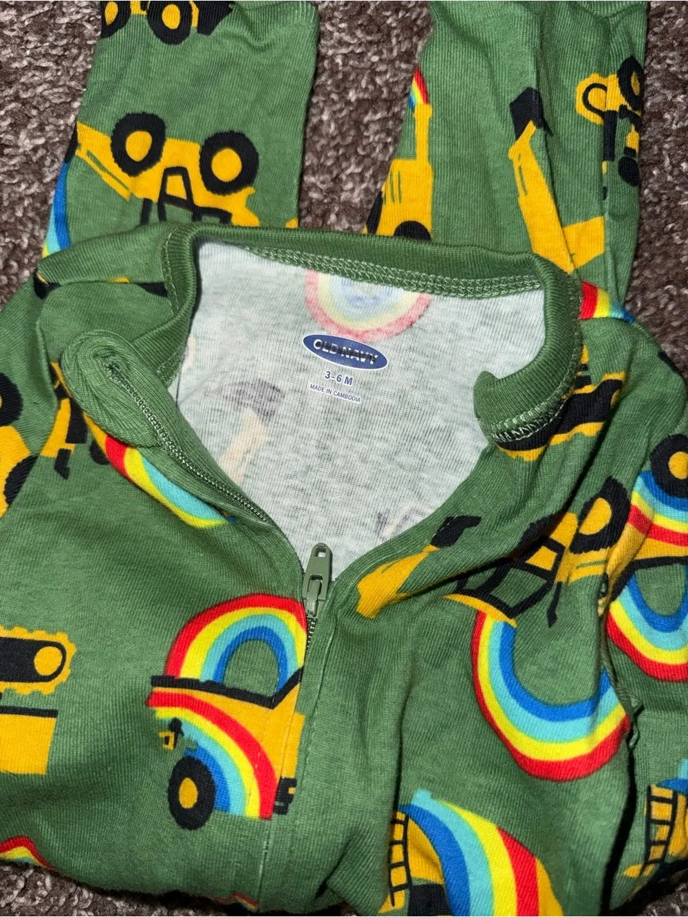 Old Navy Unisex 2-Way-Zip Printed Pajama One-Piece Baby